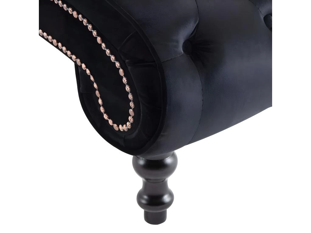 Chaise Longue Noir Velours – Image 6