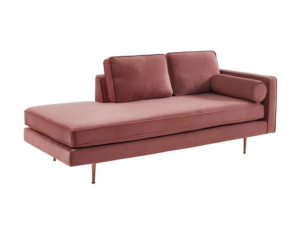 Méridienne Droite En Velours KAHEL - Vieux Rose – Image 8