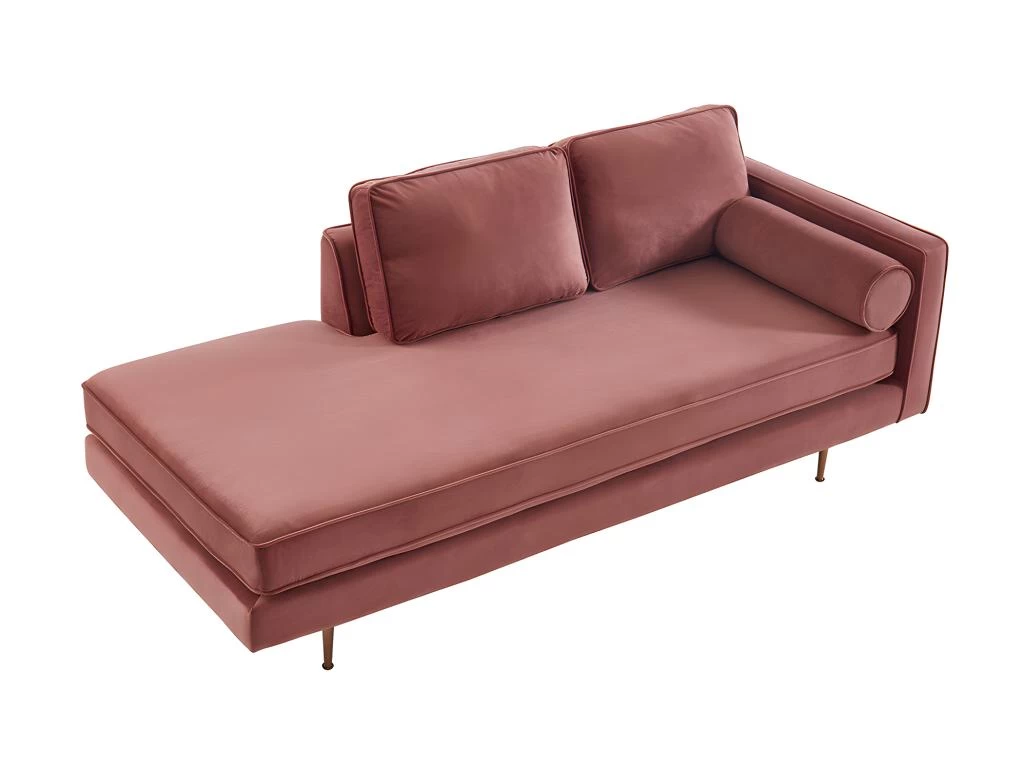 Méridienne Droite En Velours KAHEL - Vieux Rose – Image 7