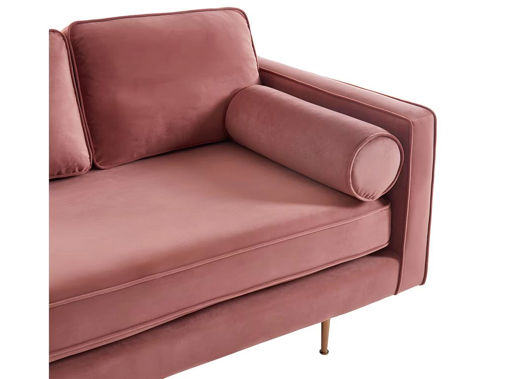 Méridienne Droite En Velours KAHEL - Vieux Rose – Image 4