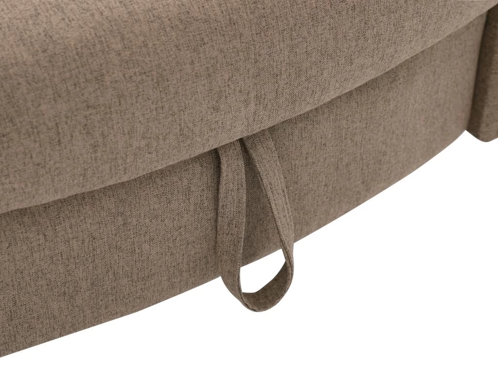 Méridienne Gauche Convertible En Tissu Marron Avec Coffre De Rangement PENELOPE – Image 9