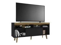 Meuble TV 55 Pouces Maxi Noir Et Chêne NOAH