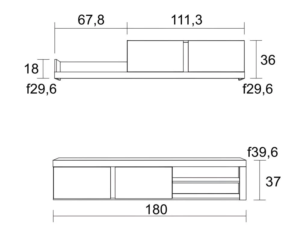 Salon IDEM "Naturale" - Ensemble De Meubles - Meuble Bas TV - Chêne/Noir - 200x180x40cm – Image 4