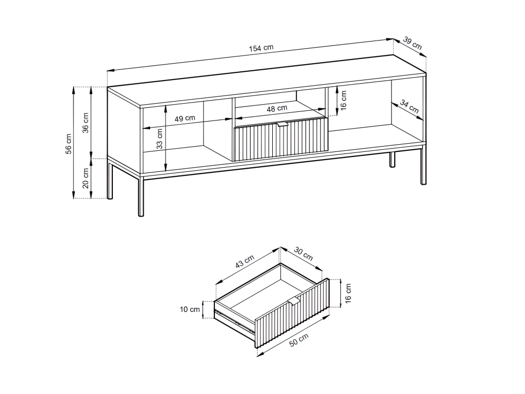 Meuble TV Avec 2 Portes, 1 Tiroir Et 1 Niche - Gris - LIOUBA De Pascal MORABITO – Image 7