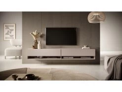 Meuble Tv 200 Cm - Couleur Gris-beige - MIRRGO