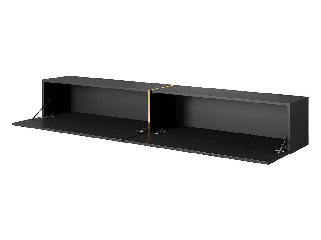 Meuble TV 200 Cm - Noir Avec Insert Doré - BISIRA – Image 5