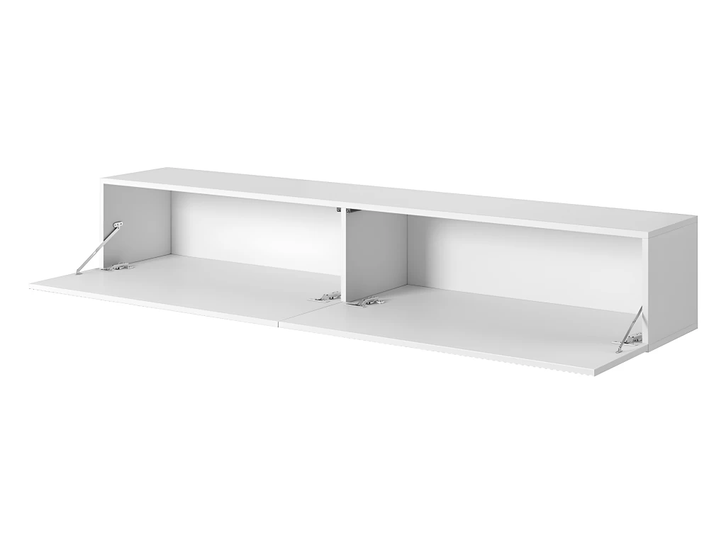 Meuble TV 175 Cm Blanc Avec Façade Fraisée - VELDIO – Image 6