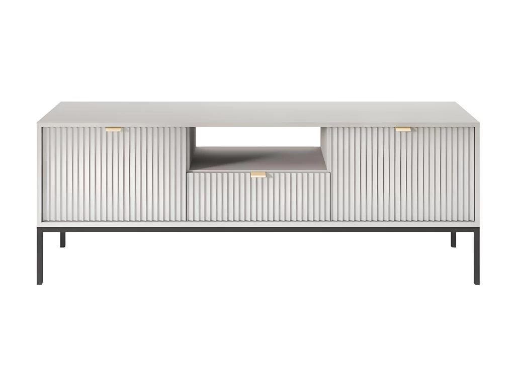 Meuble TV Avec 2 Portes, 1 Tiroir Et 1 Niche - Gris - LIOUBA De Pascal MORABITO – Image 3