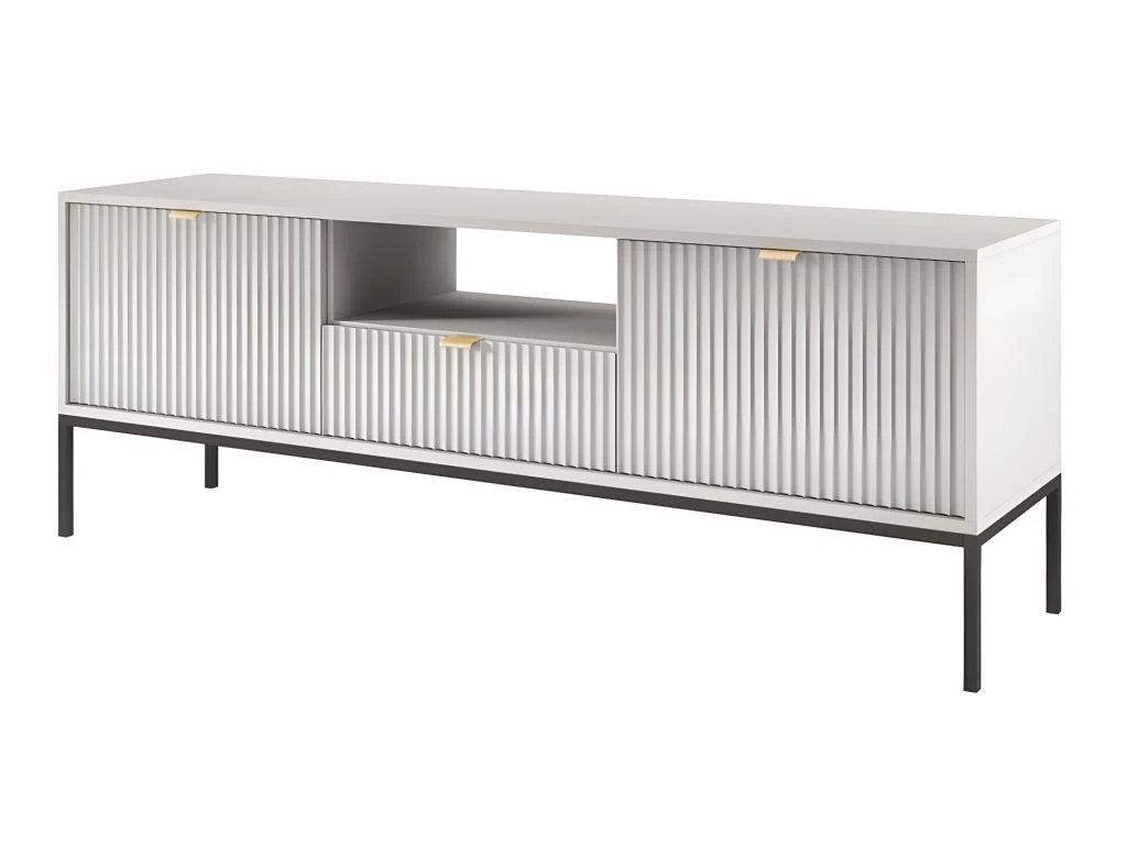 Meuble TV Avec 2 Portes, 1 Tiroir Et 1 Niche - Gris - LIOUBA De Pascal MORABITO – Image 4