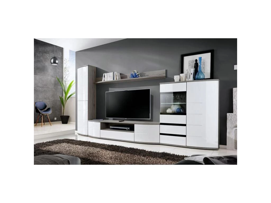 Meuble TV Design "Ontario" 340cm Blanc – Image 4