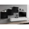 Meuble TV Mural Design "Switch X" 330cm Noir & Blanc