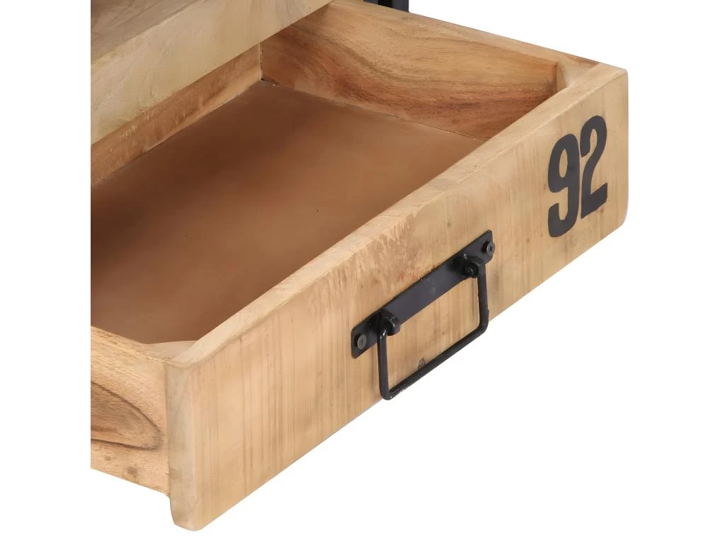 Meuble Télé Buffet Tv Télévision Design Pratique 100 Cm Bois Massif De Manguier 2502272 – Image 5