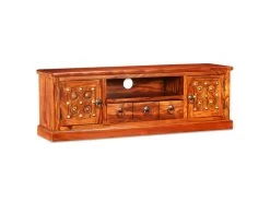 Meuble Télé Buffet Tv Télévision Design Pratique Bois Massif De Sesham 120 Cm 2502176