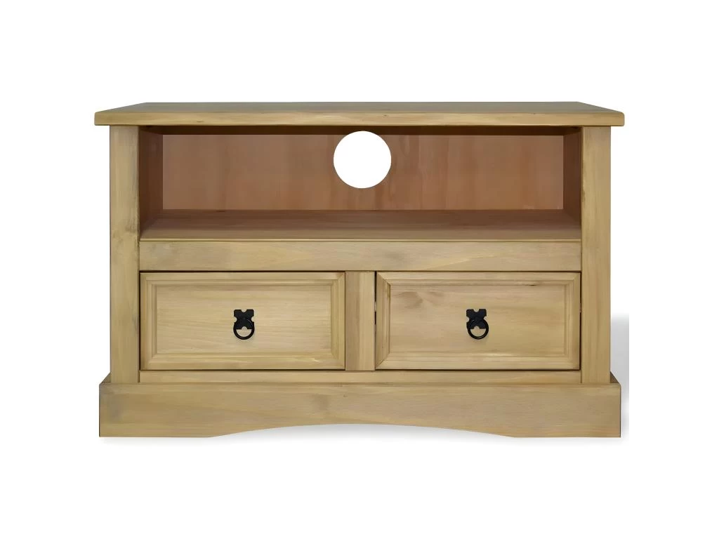 Meuble Télé Buffet Tv Télévision Design Pratique Pin Mexicain Gamme Corona 91 Cm 2502012 – Image 2