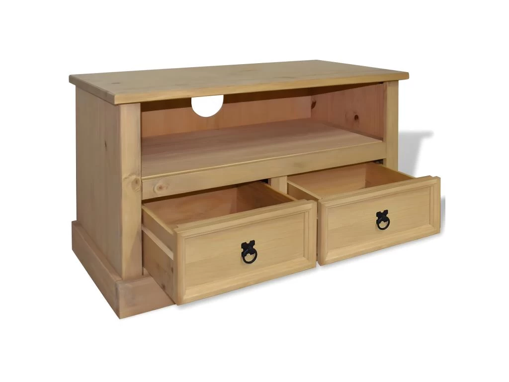 Meuble Télé Buffet Tv Télévision Design Pratique Pin Mexicain Gamme Corona 91 Cm 2502012 – Image 3