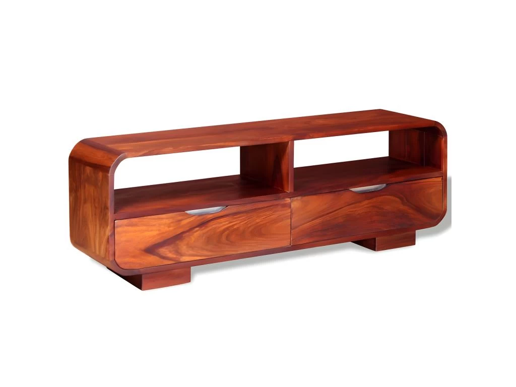 Meuble Télé Buffet Tv Télévision Design Pratique Bois Massif De Sesahm 116 Cm 2502173 – Image 2
