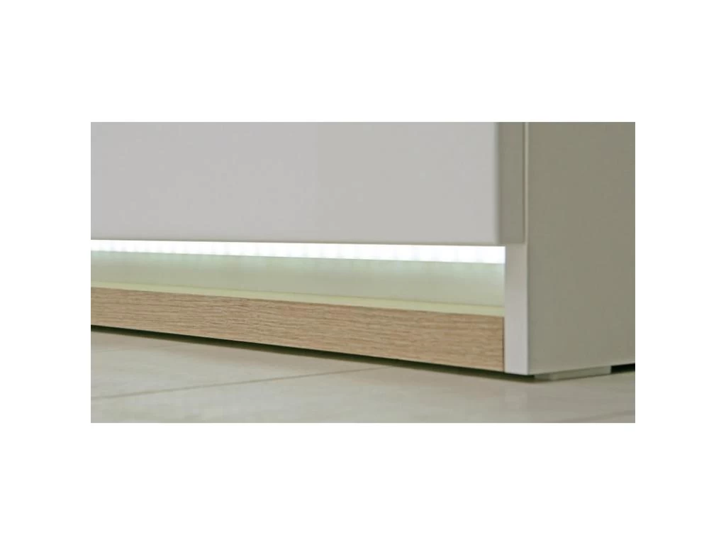 Meuble TV Blanc Laqué Et Décor Chêne Naturel - ALEXIANE – Image 5