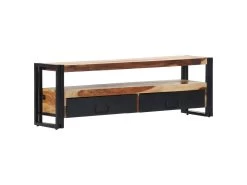 Meuble Télé Buffet Tv Télévision Design Pratique 120 Cm Bois De Sesham Solide 2502061
