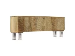 Meuble Télé Buffet Tv Télévision Design Pratique Bois De Manguier Massif 118 Cm 2502135