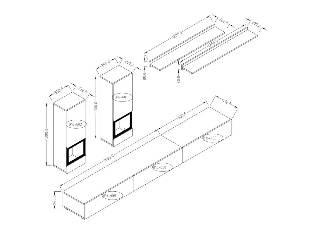 Ensemble Meubles De Salon Design Collection RAMOS. Coloris Gris Effet Ardoise. LED Intégrées. – Image 2