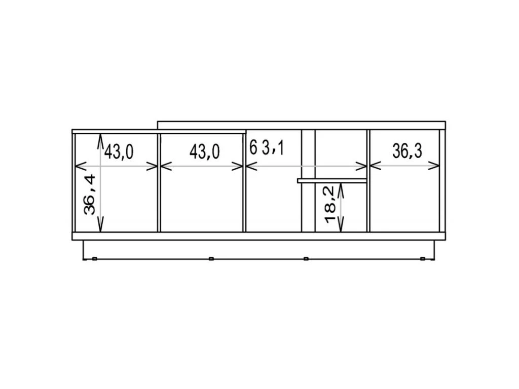Meuble TV 75 Pouces 3 Portes ChĂȘne Et Taupe â Image 5