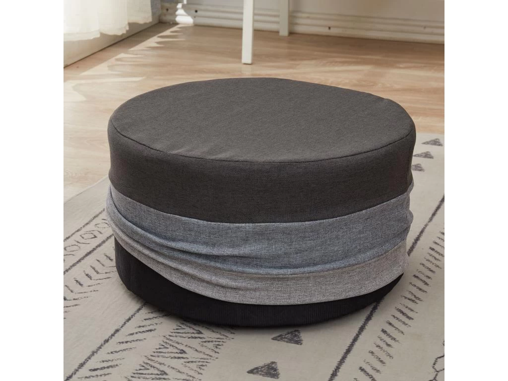 Pouf Repose-pieds Plat Tissu Mobilier Vintage 25x45x45 – Image 3