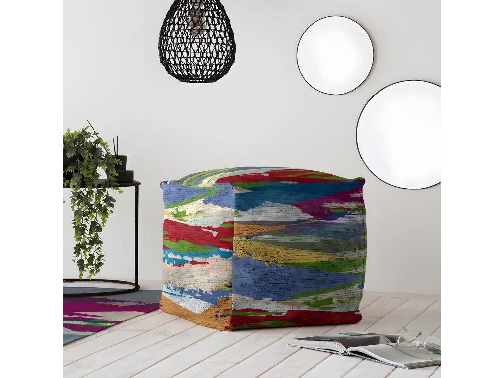 Pouf Amovible En Coton 50x50x50 Cm SERRA – Image 2