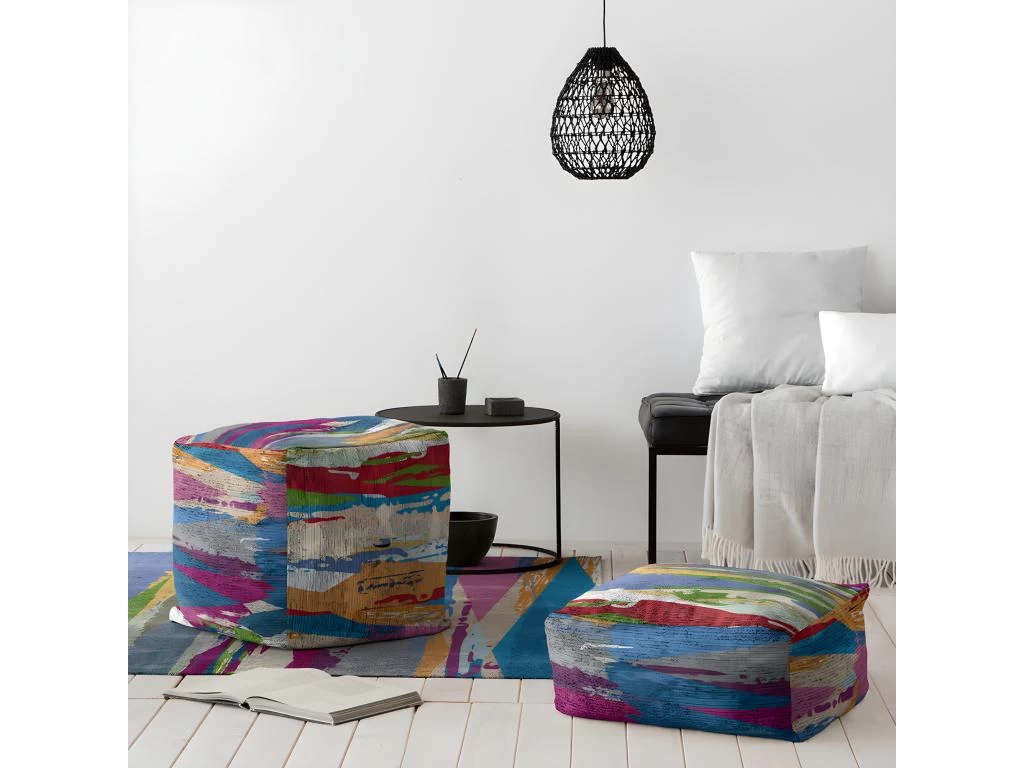 Pouf Amovible En Coton 50x50x50 Cm SERRA – Image 3