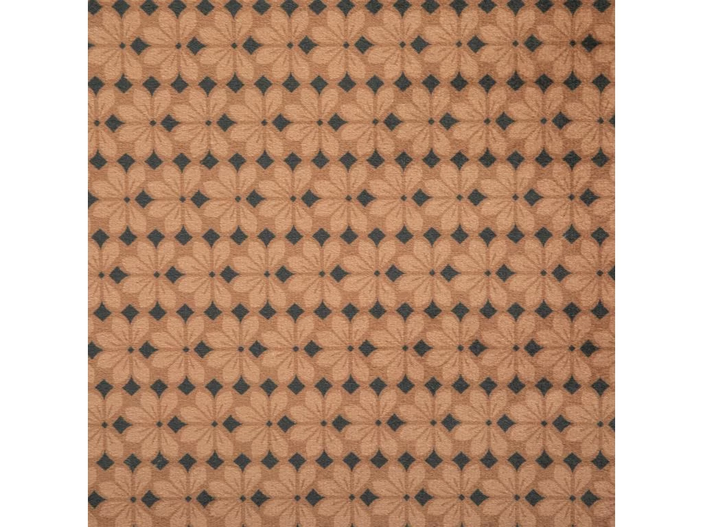 Pouf Pliant Et Coffre De Rangement En Velours Marron Caramel Avec Motifs – Image 4