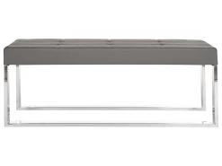 Banc & Ottomane Gris 48 X 122 X 47.75 Cm - Elfie