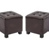 Lot De 2 Poufs ERNEST En Simili - Marron