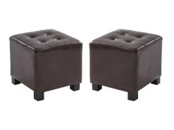 Lot De 2 Poufs ERNEST En Simili - Marron