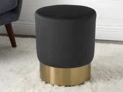 Pouf En Velours LAYAL II - Noir