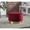 Pouf En Velours CLORIA - Bordeaux