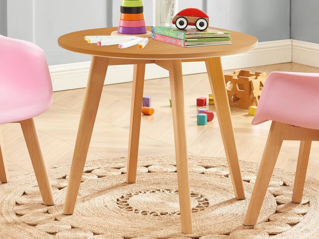 Table Enfant En MDF Et HĂȘtre - Coloris : Naturel - LOULOUNE â Image 2