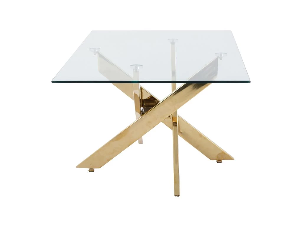 Table Basse En Verre Trempé Et Métal Doré - Transparent - COSIMA – Image 5