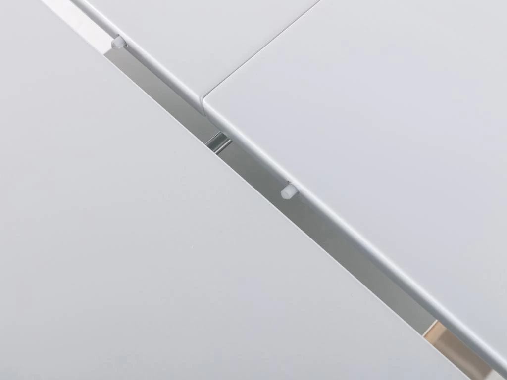 Table Extensible Et Relevable 2 En 1 - MDF Et Acier Inoxydable - Naturel Et Blanc - CAPANI – Image 15