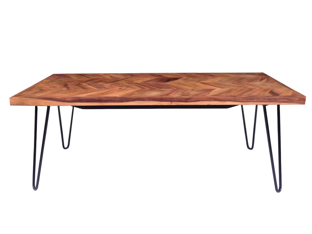 Table Basse En Bois De Sheesham Et Métal - Naturel Et Noir - CARANA – Image 4