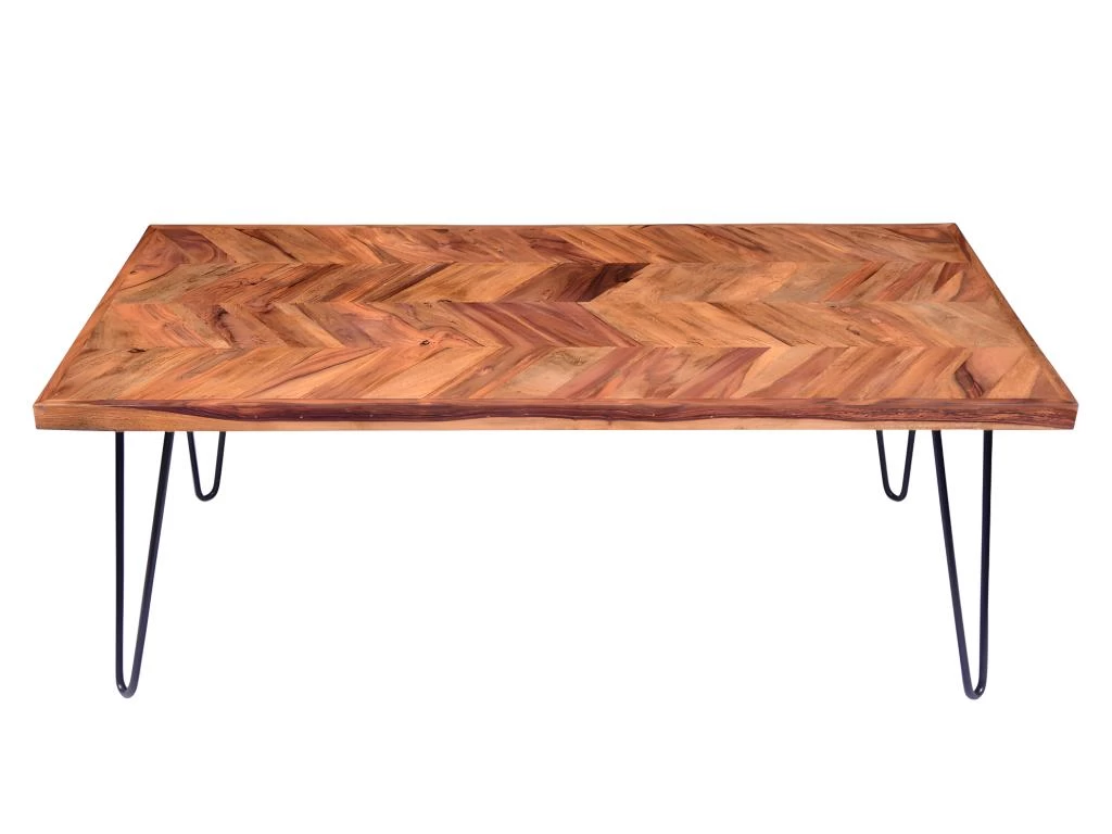 Table Basse En Bois De Sheesham Et Métal - Naturel Et Noir - CARANA – Image 3