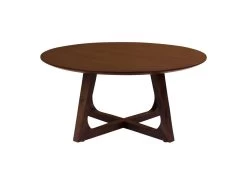 LYNGBY - Table Basse Ronde Ă75cm MDF Placage Noyer