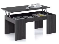 Table Basse à Plateau Relevable Coloris Gris Cendre - Dim : 100 X 50 X 42 Cm