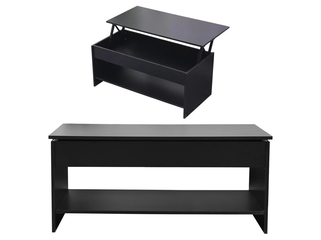 Table Basse Avec Plateau Relevable Noire HEDDA - HAPPY GARDEN – Image 3
