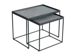 Tables D'appoint Gigognes Acier/Céramique Anthracite Mat - JANIE