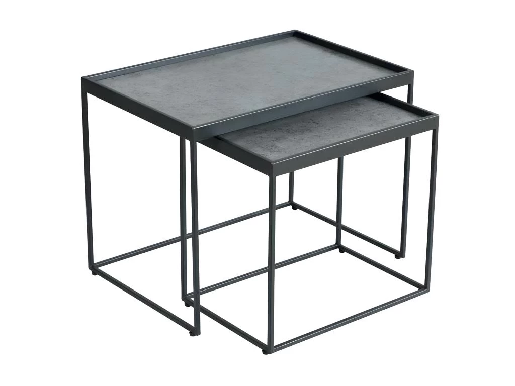 Tables D'appoint Gigognes Acier/Céramique Anthracite Mat - JANIE