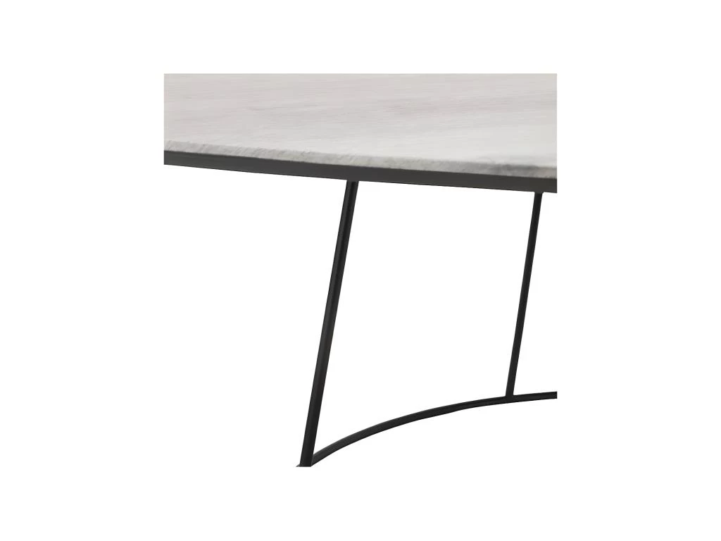 Table Basse Ovale Bois Naturel/Métal Noir - ARICA N°2 – Image 2