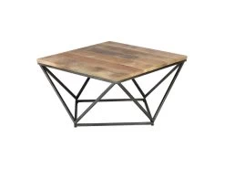 Table Basse Carrée Métal/Bois - KNOX