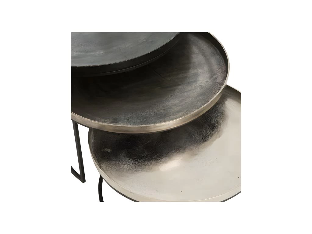 Tables Gigognes Rondes Noir/DorĂ© - AIVA â Image 3