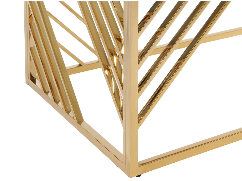 Table Basse En Verre Trempé Et Acier Inoxydable - Doré - SIMATO De Pascal MORABITO – Image 6