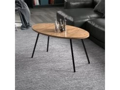 Table Basse Skærbæk Ovale 43 X 90 X 50 Cm Naturel Noir [en.casa]