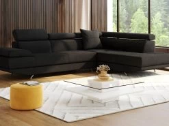 Table Basse ISANIA - Verre Trempé & MDF Blanc